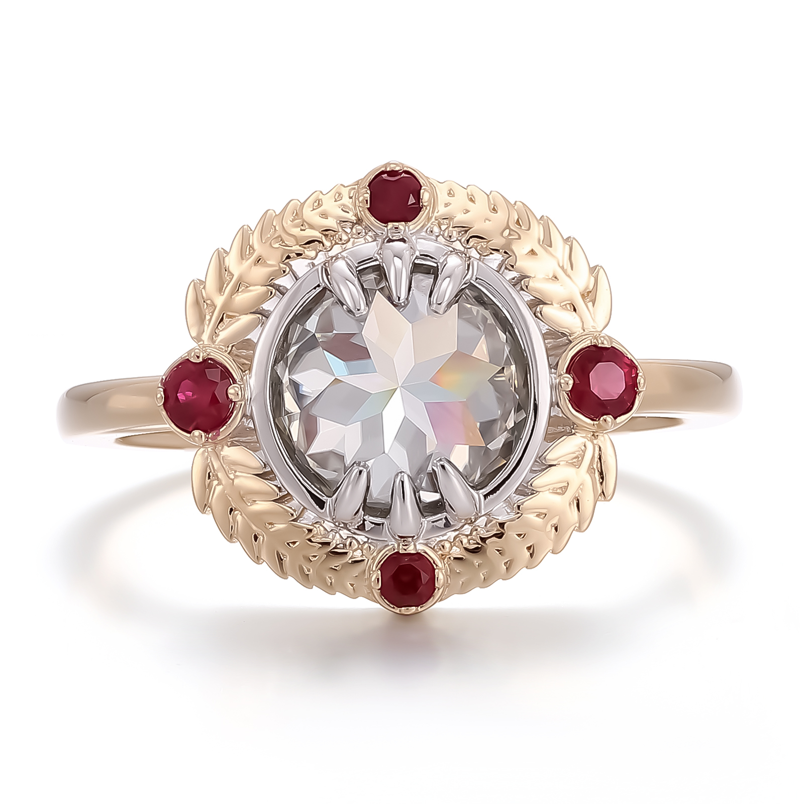 Bague moissanite en or véritable massif 10 carats
