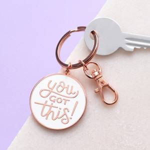 Metal Enamel <strong>Key</strong> Chain Round Circle Keyring Custom <strong>Cartoon</strong> Motivational Soft Enamel Pin Keychain <strong>Key</strong> Ring Word Letter Keychains - Product Image 5