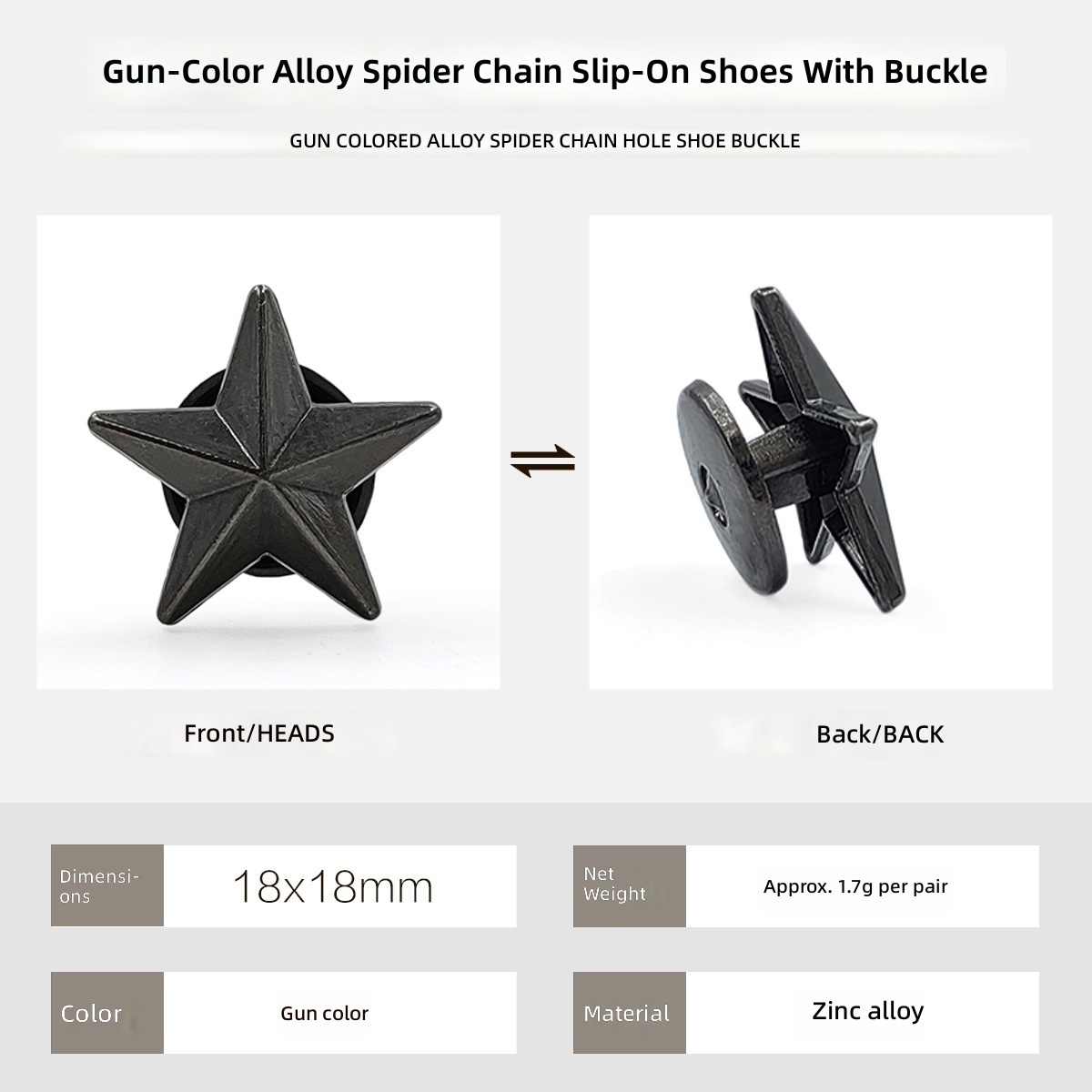 18X18mm gun color pentagram