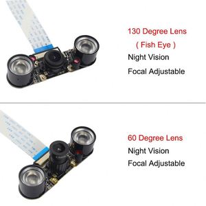 Camera Raspberry Pi 4 modello B fotocamera 8 in 1 visione notturna 60 fotocamera 130 gradi + 50cm FFC per lampone Pi 4B / 3B + / 3B / Zero W - Product Image 5