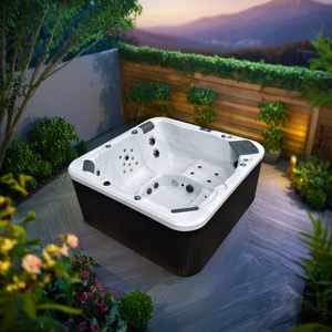 Moderna 6 persone all'aperto Spa vasca idromassaggio in acrilico Freestanding jacuzzi funzione di massaggio Design rettangolare scolapiatti uso della famiglia - Product Image 4