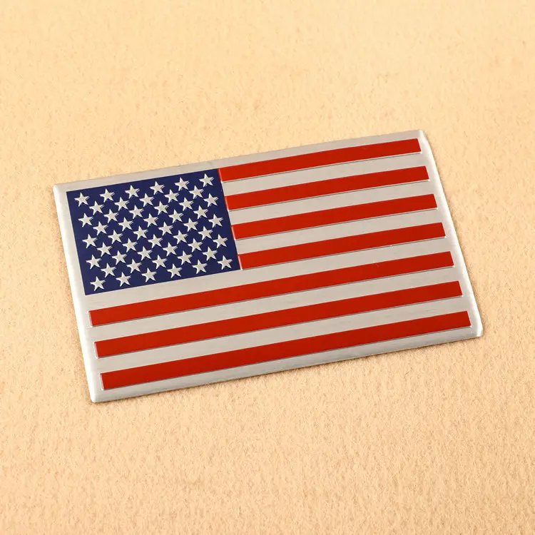 Stampa personalizzata 3D Metal American Flag Sticker, American Flag Bumper Emblem Car Sticker US Flag Car decalcomanie