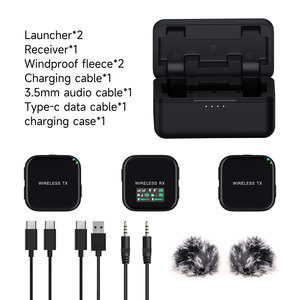 ZEZK 2024 Microfone de câmera 2.4G novo, microfone de lapela sem fio para gravação e microfone de longo alcance para iPhone e Android, microfone vlog