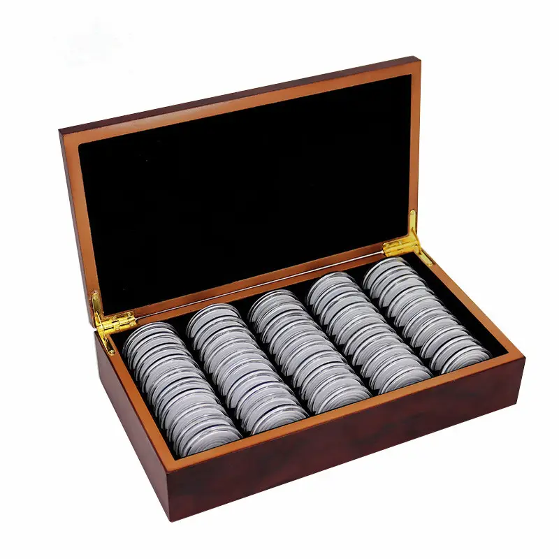 Wooden coin gift box for 50pcs 46mm coin