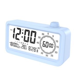 LCD Digital Alarm <strong>Clock</strong> with Visual <strong>Timer</strong> Adjustable Brightness Temperature Calendar 12/24 Hours Display Countdown <strong>Count</strong> up - Product Image 1