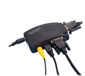 VGA a RCA adaptador de AV compuesto S-Video a VGA convertidor PC a TV interruptor de vídeo de caja para HDTV monitores ordenador portátil, PC de escritorio