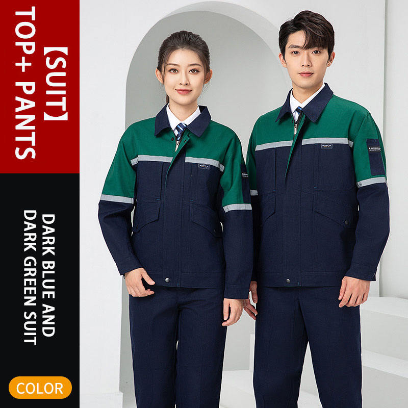 Ensemble bleu marine et vert foncé