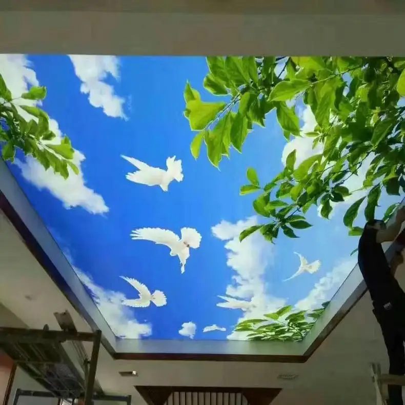 Nuovo materiale opaco lucido raso decorazione di interni uv stampa pellicola del soffitto di stirata per la decorazione d'interni