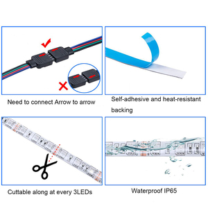 LED şerit ışık 10M 5M SMD RGB 5050 diyot led şerit şerit su geçirmez led bant ve uzaktan kumanda ile adaptörü - Product Image 5