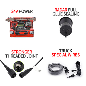 24V Truck Blind Spot Detection <strong>Reversing</strong> Aids Alarm System, Wireless <strong>LED</strong> <strong>Display</strong> with 4pcs Parking <strong>Sensors</strong> for Heavy Vehicle - Product Image 4