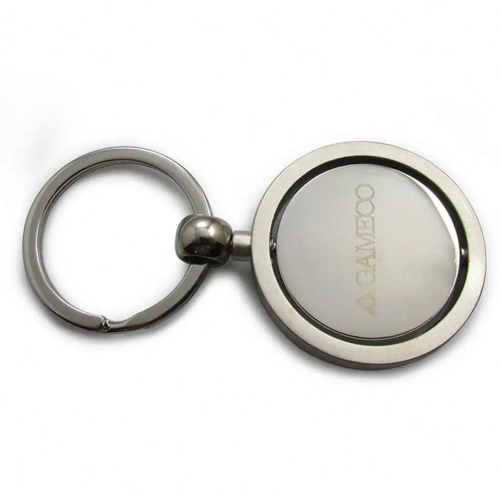 Hình Dạng Tròn Từ Key Ring Chủ Thép Có Thể Tháo Rời Cao Cấp Tùy Chỉnh 2D Thiết Kế Trống Kim Loại Tấm Hình Chữ Nhật Key Ring