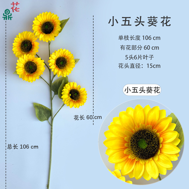 Petit tournesol à cinq têtes XZG - Expédié en pièces séparées