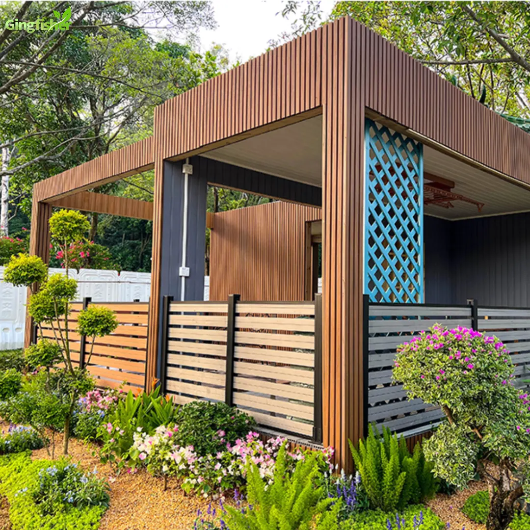 Pannelli di recinzione compositi in plastica di legno orizzontale per la Privacy decorativa 8x8 per giardino