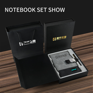 Bloqueo de huellas dactilares agenda Led luz brillante logo 2 tonos A5 Cuadernos de marca personalizados diario con Banco de energía y USB - Product Image 3