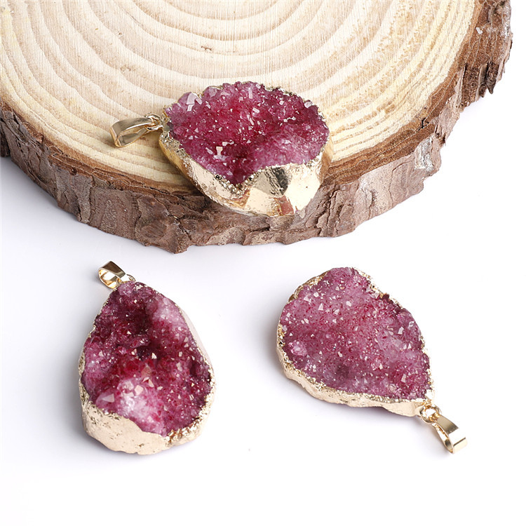 HUIYING Factory Direct High Quality blue lace <strong>agate</strong> with druzy pendant gold <strong>large</strong> tower gift - Product Image 4