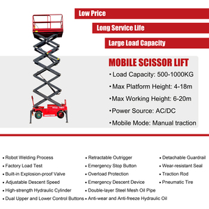 Platform udara 6m 8m 10m 12m 14m traksi Skylift ponsel pengangkat perancah 500kg pengangkat gunting hidrolik - Product Image 5