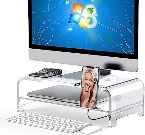 Акриловая подставка для ноутбука RAYYI, 2 уровня, для домашнего офиса