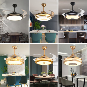 New <span class=keywords><strong>Fancy</strong></span> Từ Xa Chuyển Đổi Âm Thanh LED Ánh Sáng Trần Vô Hình <span class=keywords><strong>Fan</strong></span> Chiếu Sáng 42 ''Lưỡi Quạt Đèn Chùm Phòng Ngủ Phòng Ăn Đèn Ánh Sáng - Product Image 3
