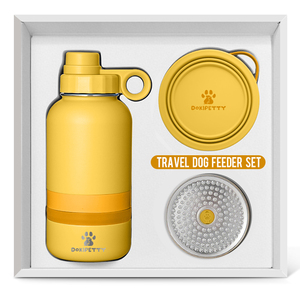 Free Custom Logo 3 em 1 Portable Stainless Steel Pet Feeder Travel <span class=keywords><strong>Dog</strong></span> Water Bottles Com 2 Food <span class=keywords><strong>Bowls</strong></span> - Product Image 2