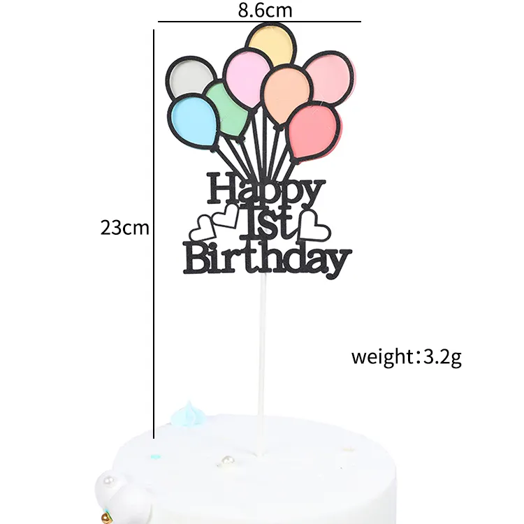 Original Birthday Age Cake Topper Color Birthday Balloon 1st Cake Topper 1 Year Old Baby Birthday&event &wedding& Party Supplies