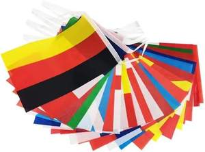Flagnshow Custom 32 Países Cadena Bandera Bunting Banderín Banner 33 Pies (10 M) 32 Banderas de cuerda - Product Image 2