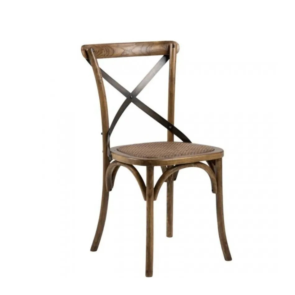 2022 sedia impilabile impilabile in rovere di faggio impilabile all'ingrosso X sedia da pranzo in legno con schienale incrociato