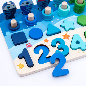 Montessori Children's <strong>5</strong> <strong>in</strong> 1 Fishing <strong>Counting</strong> Number Shape Digital Board Game Educational Matching Learning Playing for Kids - Product Image 5