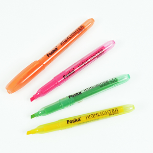 FOSKA Smooth Writing Wide and Narrow Lines <strong>Chisel</strong> <strong>Tip</strong> 5 Bright <strong>Highlighters</strong> Pen Set for Highlighting Your Notes Journals - Product Image 1