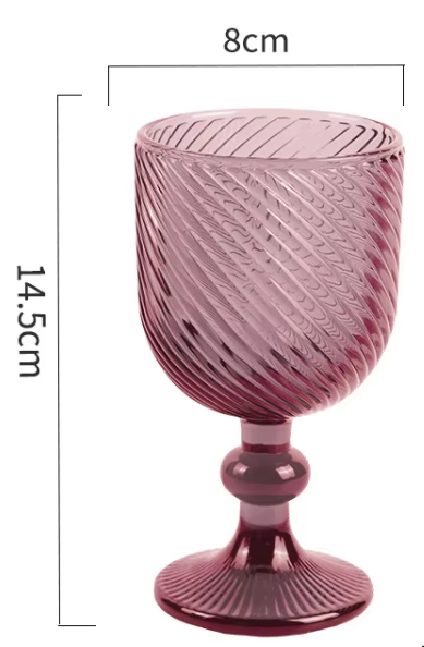 Copa de vino pequeña de sarga morada de 240 ml.