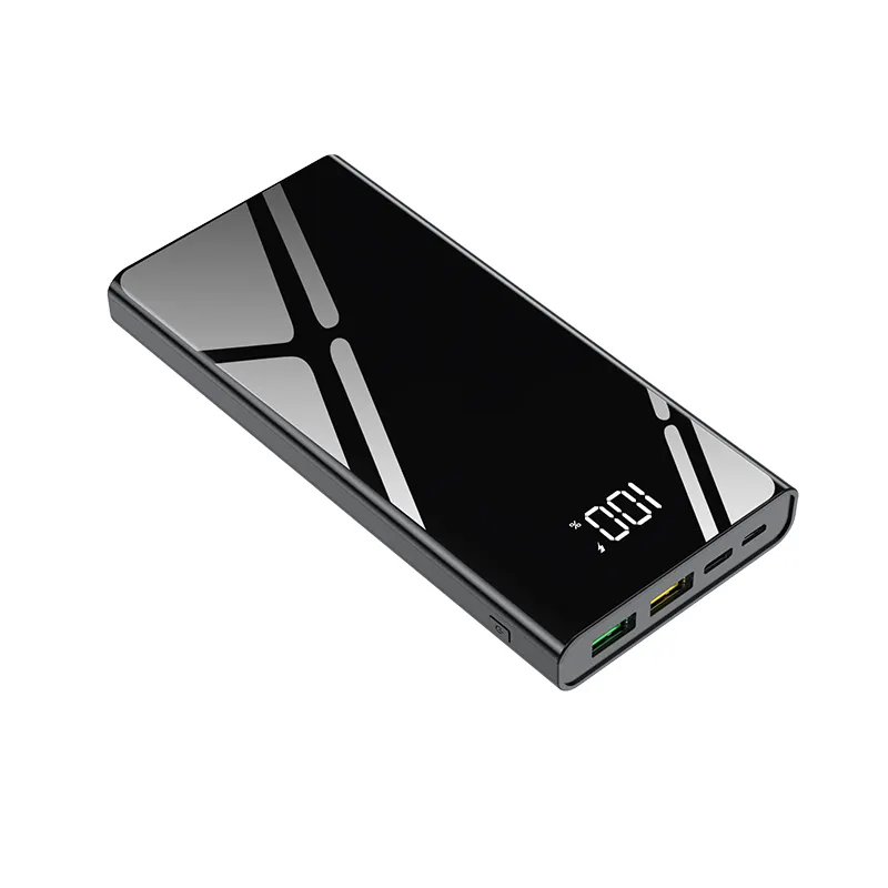 Perangkat Android Iphone 10000mah sel polimer diterangi Bank daya kapasitas besar pengisian cepat untuk Apple Huawei K10 6 bulan