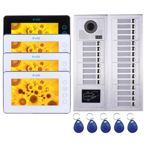 <strong>7</strong>'' <strong>Video</strong> Door Phone <strong>Intercom</strong> <strong>System</strong> 20 <strong>Monitors</strong> <strong>with</strong> 1 Doorbell Camera for 20 Apartment Wired Visiophone Interphone - Product Image 1