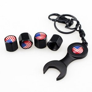 High Quality <strong>Tire</strong> Anti-theft Valve Cap with Wrench Key <strong>Chain</strong> Universal Stem Cover Dust Cover Screw Cap Customized LOGO - Product Image 3