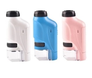 Kit de microscopio de mano, luz Led de laboratorio, 60x-120x, Mini microscopio de mano alimentado por batería con luz Led, ciencia para niños - Product Image 1