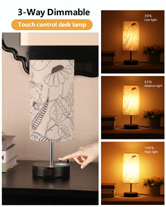 CL <strong>Lighting</strong> New Design Creative Modern Nightstand Ambient Table Lamp with Pattern Print Fabric Shade for Bedroom