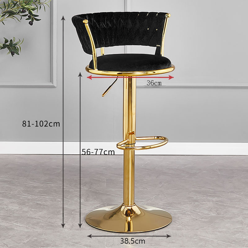 Eleganti piedini alti neri placcati oro