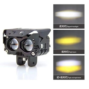 Motosiklet far <span class=keywords><strong>LED</strong></span> spot beyaz sarı sürüş ışık iki renk baykuş farlar 12V-<span class=keywords><strong>20V</strong></span> için sokak bisikleti araba ATV