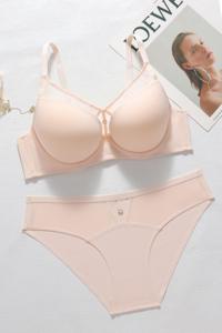 Charmoire OEM/ODM Ladies Underwire <strong>Bra</strong> <strong>Set</strong> Push up 3/4Cup BCD Plus Size Adjustable Straps White Knitted Mesh <strong>Daily</strong> <strong>Bra</strong> - Product Image 4