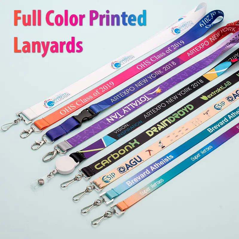 पेशेवर कस्टम मुद्रित Lanyards उच्च गुणवत्ता वाले पॉलिएस्टर कस्टम गर्दन Lanyard