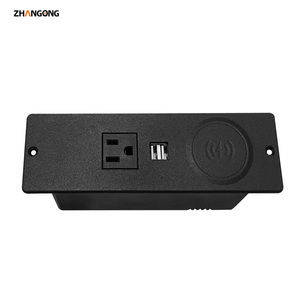 Toma de corriente de escritorio integrada estándar de EE. UU. Toma de corriente de carga inalámbrica inteligente con 2 cargadores USB y conectividad NFC - Product Image 2