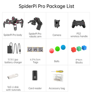 Hiwonder SpiderPi Pro AI Vision Hexapod Паук Робот с программируемой Роботизированной рукой для Raspberry Pi 4B/5 обучающий робототехнический комплект