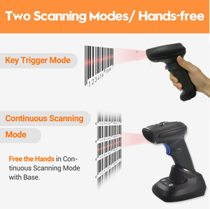 HENEX HC-3208RC <strong>AUTO</strong> Scan Wired Bar Code Scanners Reader Cordless Handheld 1D 2D QR Barcode Scanner with Rechargeable <strong>Cradle</strong> - Product Image 4