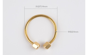 LLavero de bloqueo de tornillo, llaveros de latón simples, llavero con forma de elipse, llavero con Clip de bloqueo de latón, llaveros para hombres y mujeres, llavero retro dorado - Product Image 2