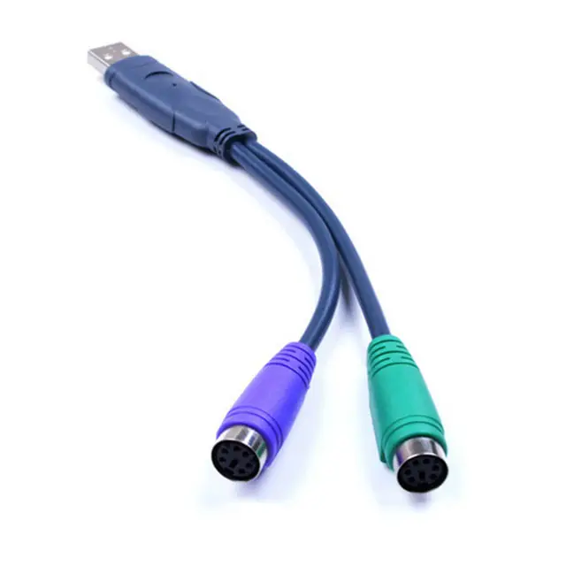 USB zu 2 PS2 Active Adapter Kabel schwarz für Tastatur & Maus Laptop