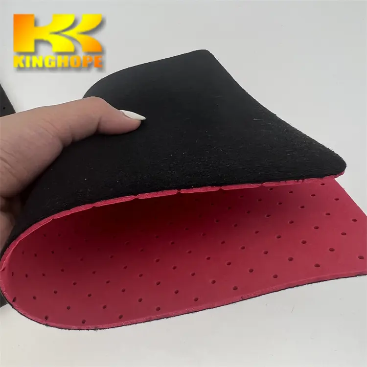 Laminato in tessuto di velluto di poliestere con EVA perforato con suola interna per scarpe con rivestimento in colla forte per scarpe da basket