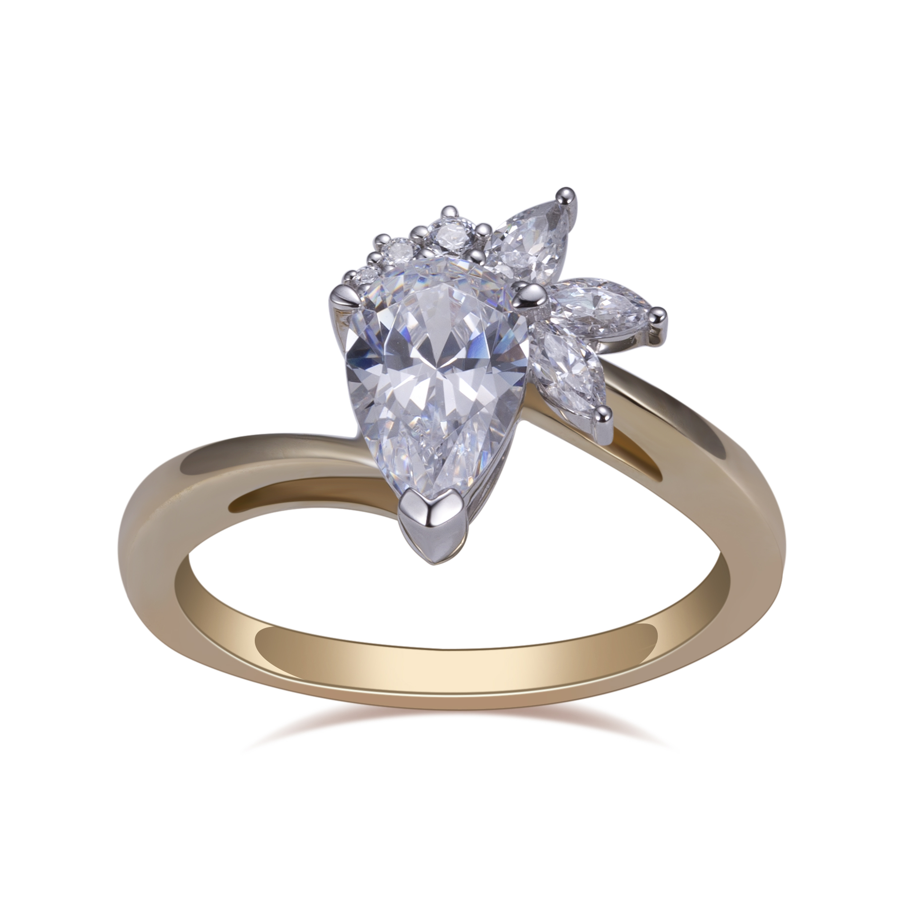 9K+moissanita (amarillo/blanco/rosa)