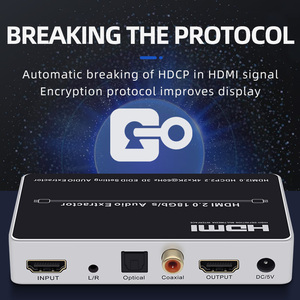 Digital Analog HDMI2.0 HDCP2.2 <strong>Input</strong> <strong>Output</strong> L/R Optical Coaxial DC/5V HDMI Audio Extractor 5.1 Converter Adapter Splitter