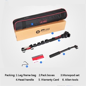 Jy0506b nhôm chuyên nghiệp Monopod/Tripod cho máy ảnh với Pan/Tilt đầu và mang theo túi bởi JieYang (mô hình: jy0506b) - Product Image 5