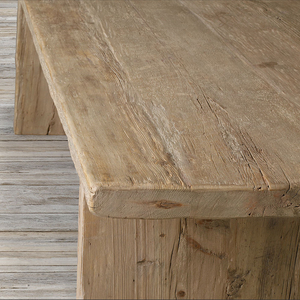 Retro Antique Mộc Mạc Cổ Điển Accent Tafel Wabi Sabi Tái Chế Slab Dày Rắn Gỗ Nhà Hàng Bàn Ăn - Product Image 5