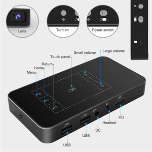 Mini proyector portátil Android 9 1G 8G entrada 3D 4K proyector de películas con proyector de espejo - Product Image 2