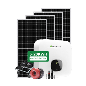 growatt并网太阳能系统5000w 6000w 8000w太阳能电池板和太阳能电池完整的房屋太阳能系统 - Product Image 1